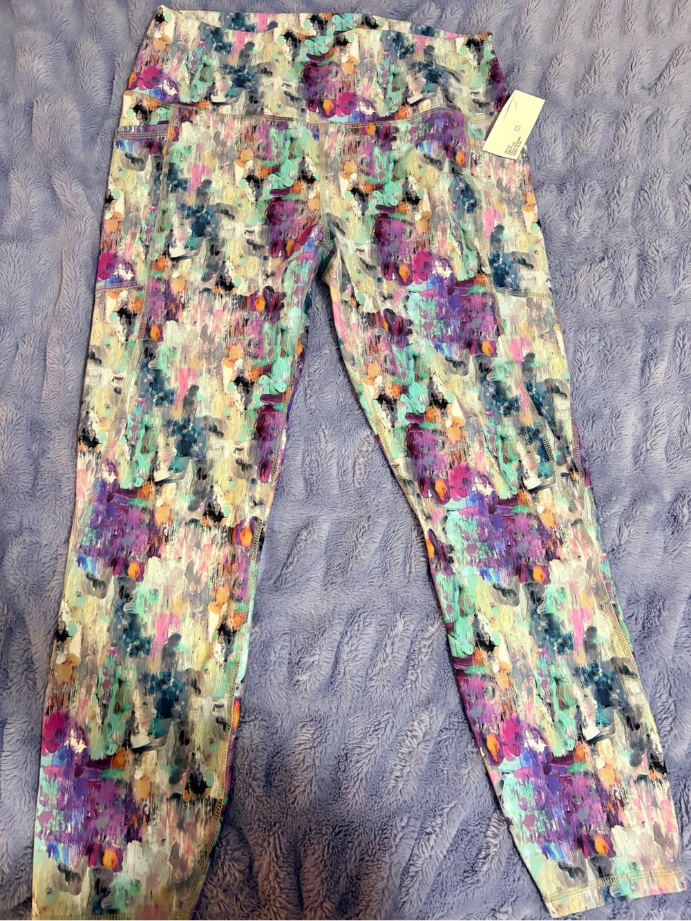 RBX Plus Tech Leggings in Lavender, Mint & Coral Watercolor Print
